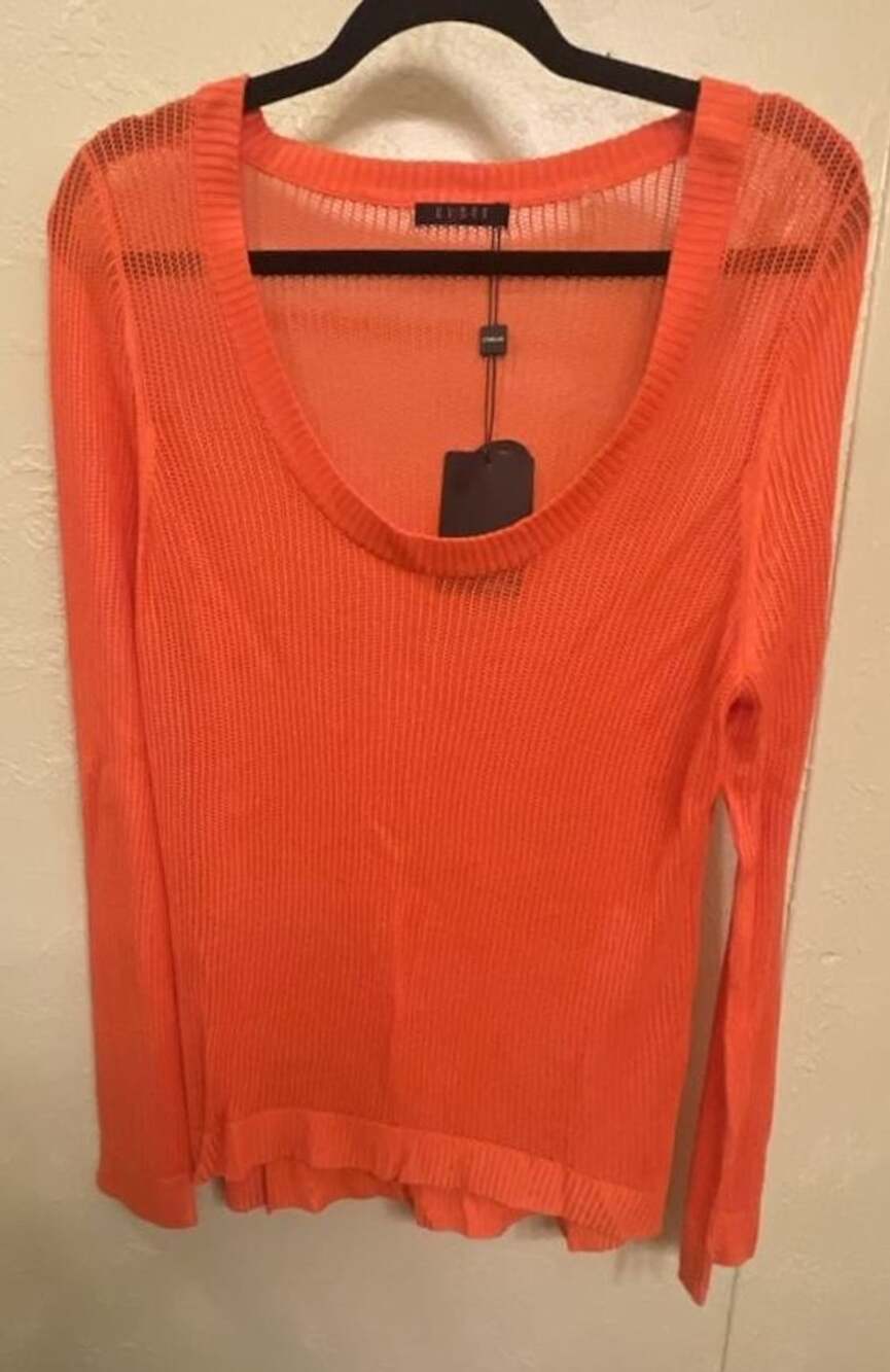 New* Cyrus Knit Womens Pullover Top Orange